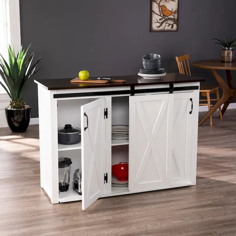 Isola da Cucina Bianca con Contenitori