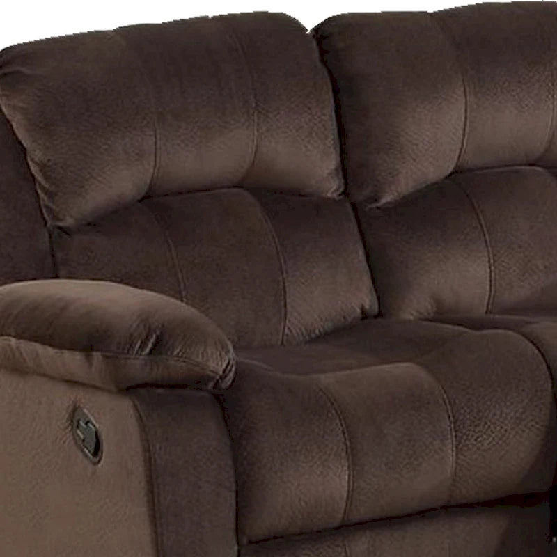 Divanetto reclinabile in legno di pino con rivestimento imbottito marrone