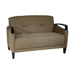 Divanetto Main St. con tessuto Interlace antimacchia ed EasyClean, braccioli e gambe in legno con finitura Espresso
