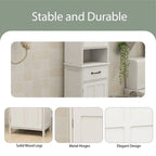 64.96 Mobiletto Contenitore Alto Stretto, Mobile da Bagno Sottile da Terra Indipendente con Due Ante per Bagno, Bianco