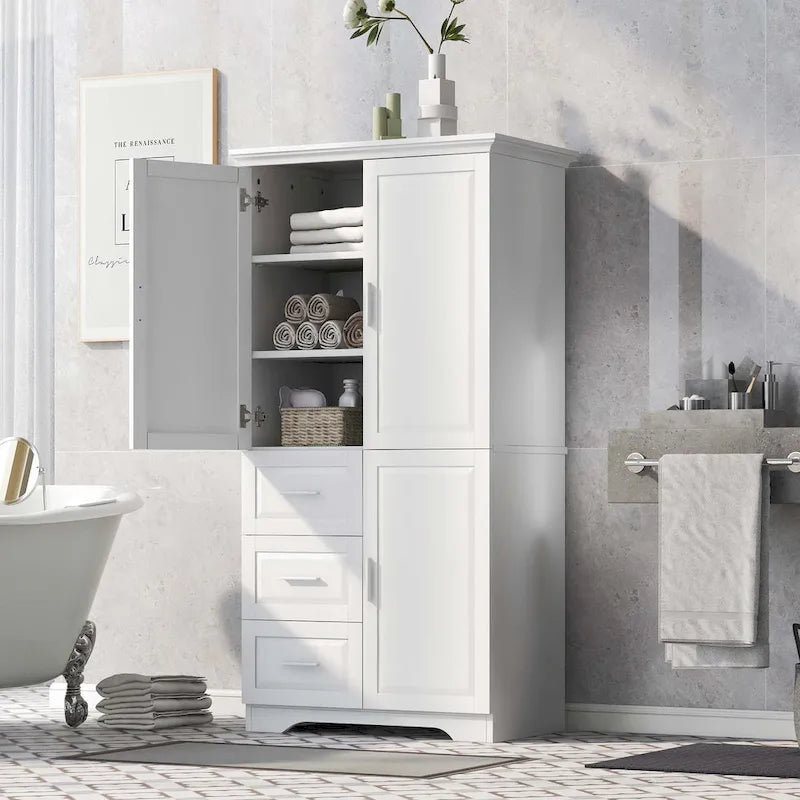 Mobiletto da bagno con cassetti e ripiano regolabile