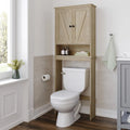 Mobiletto da bagno salvaspazio da mettere sopra il WC, con ripiani e ante con chiusura magnetica