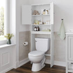 Mobiletto da bagno salvaspazio da mettere sopra il WC, con ripiani e ante con chiusura magnetica