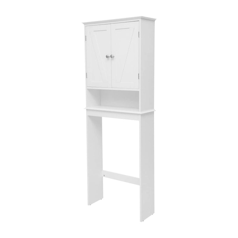 Mobiletto da bagno salvaspazio da mettere sopra il WC, con ripiani e ante con chiusura magnetica