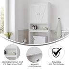 Mobiletto da bagno salvaspazio da mettere sopra il WC, con ripiani e ante con chiusura magnetica