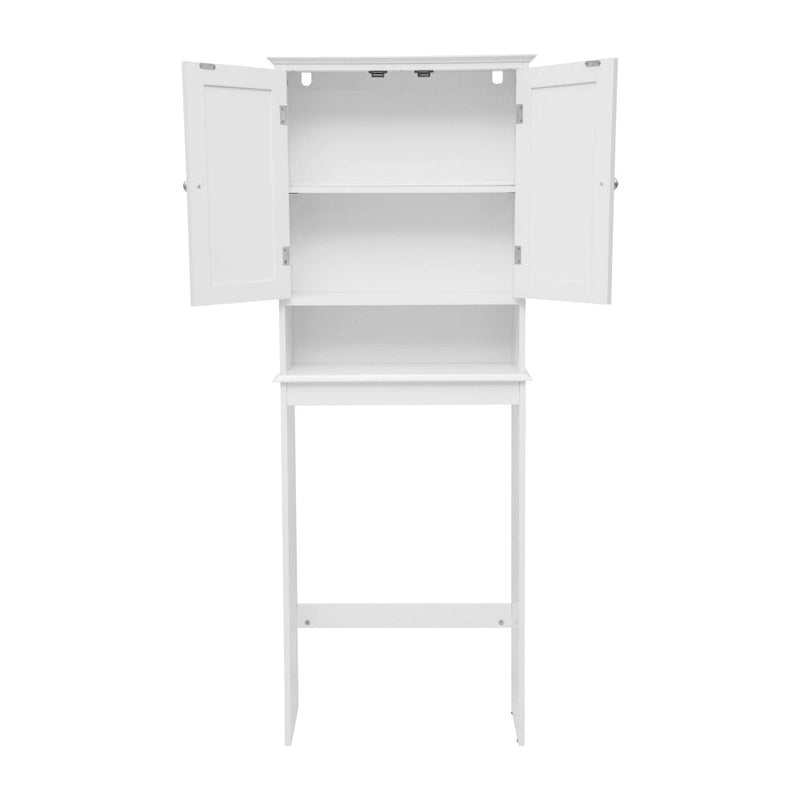 Mobiletto da bagno salvaspazio da mettere sopra il WC, con ripiani e ante con chiusura magnetica