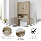 Mobiletto da bagno salvaspazio da mettere sopra il WC, con ripiani e ante con chiusura magnetica
