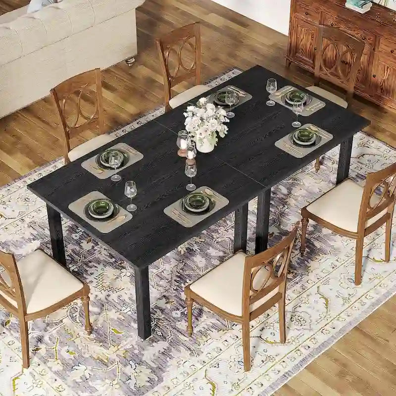 Tavolo da pranzo quadrato da 100 cm per 2-4 persone con gambe in legno massello per soggiorno e sala da pranzo