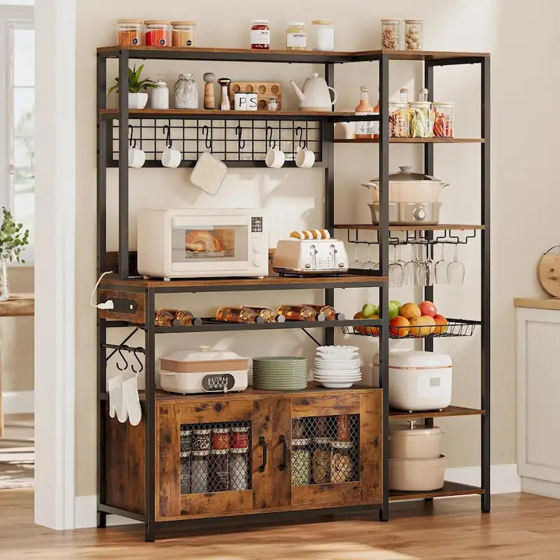 47,2 pollici in Bakers Rack con presa di corrente Coffee Bar con mobiletto