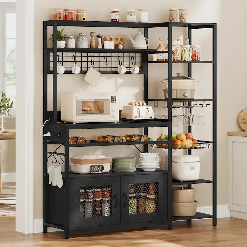 47,2 pollici in Bakers Rack con presa di corrente Coffee Bar con mobiletto