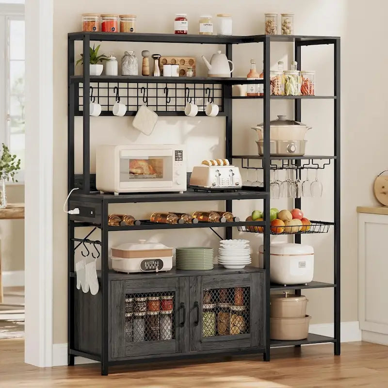 47,2 pollici in Bakers Rack con presa di corrente Coffee Bar con mobiletto