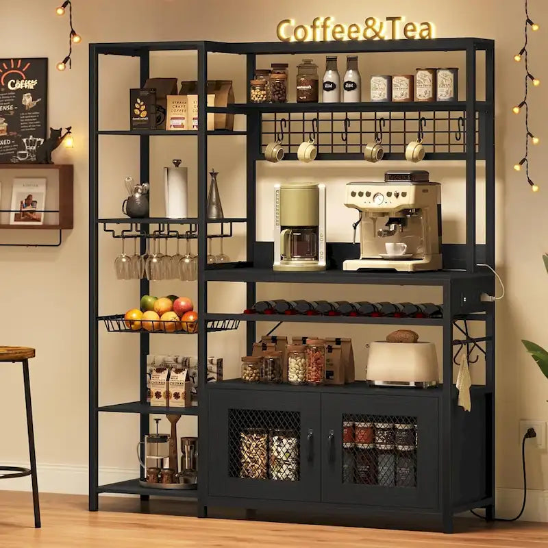 47,2 pollici in Bakers Rack con presa di corrente Coffee Bar con mobiletto