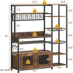 47,2 pollici in Bakers Rack con presa di corrente Coffee Bar con mobiletto