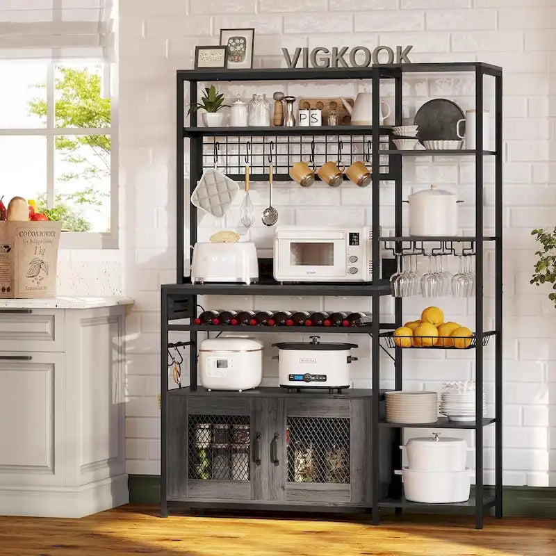 47,2 pollici in Bakers Rack con presa di corrente Coffee Bar con mobiletto