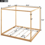 Letto a baldacchino con piattaforma King Size e gambe di supporto