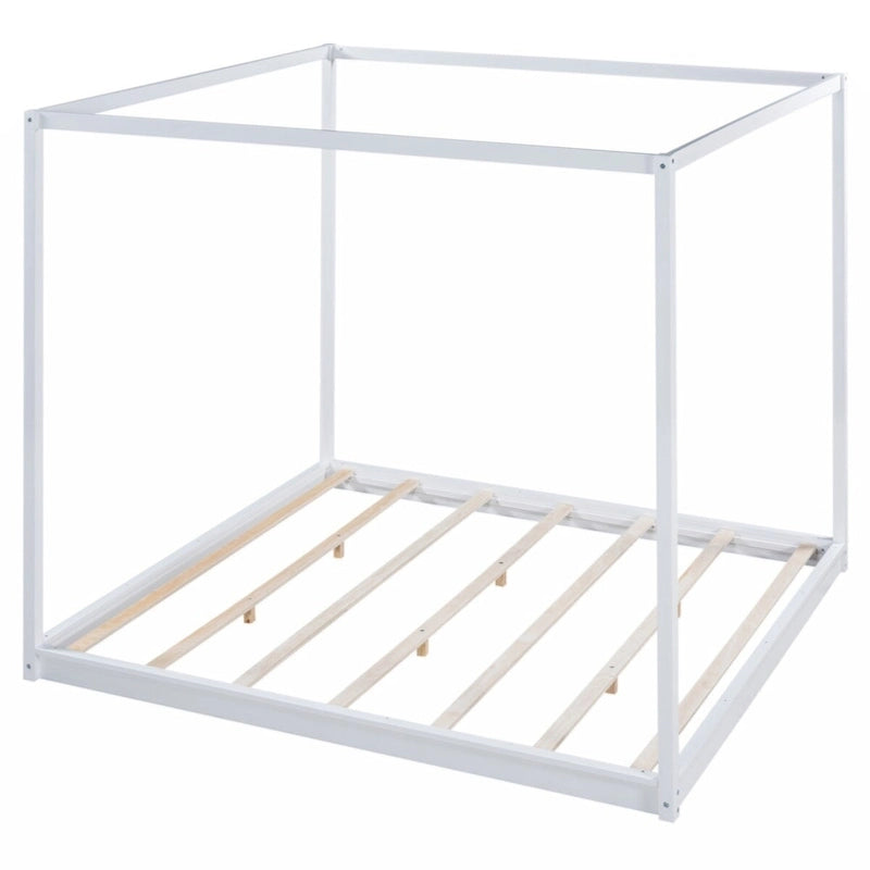 Letto a baldacchino con piattaforma King Size e gambe di supporto