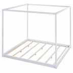 Letto a baldacchino con piattaforma King Size e gambe di supporto
