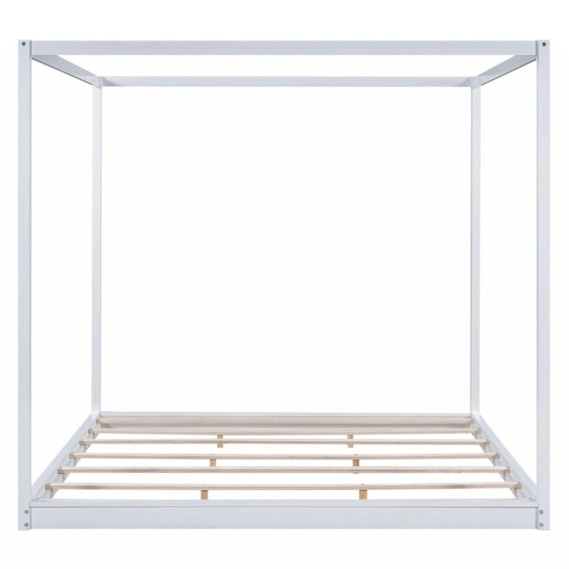 Letto a baldacchino con piattaforma King Size e gambe di supporto