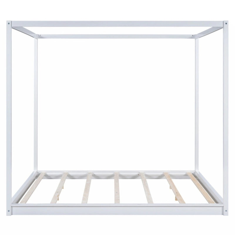 Letto a baldacchino con piattaforma King Size e gambe di supporto
