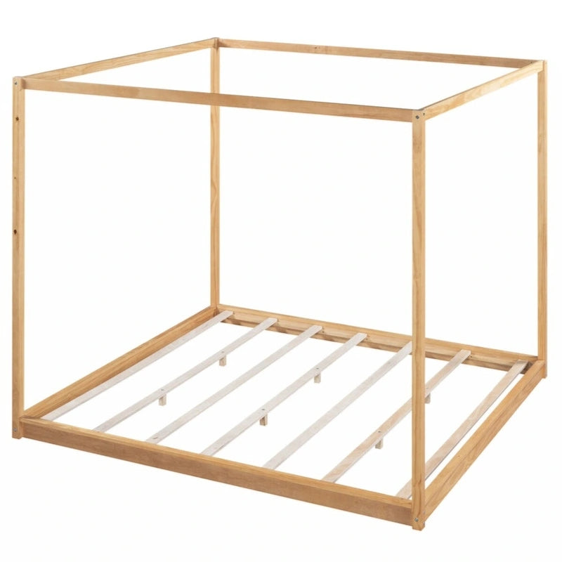 Letto a baldacchino con piattaforma King Size e gambe di supporto