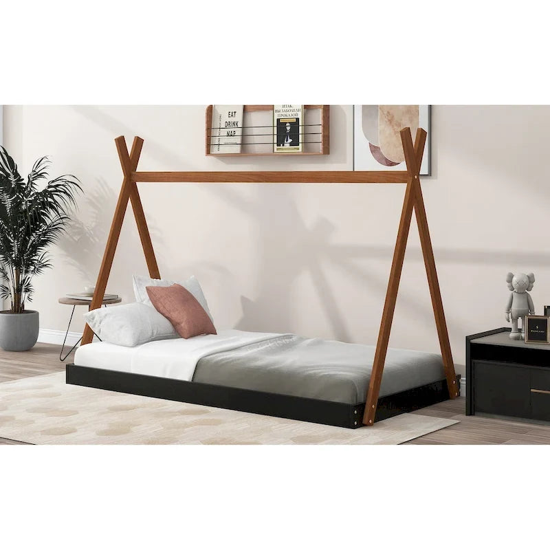 Letto a pavimento da tenda con struttura triangolare