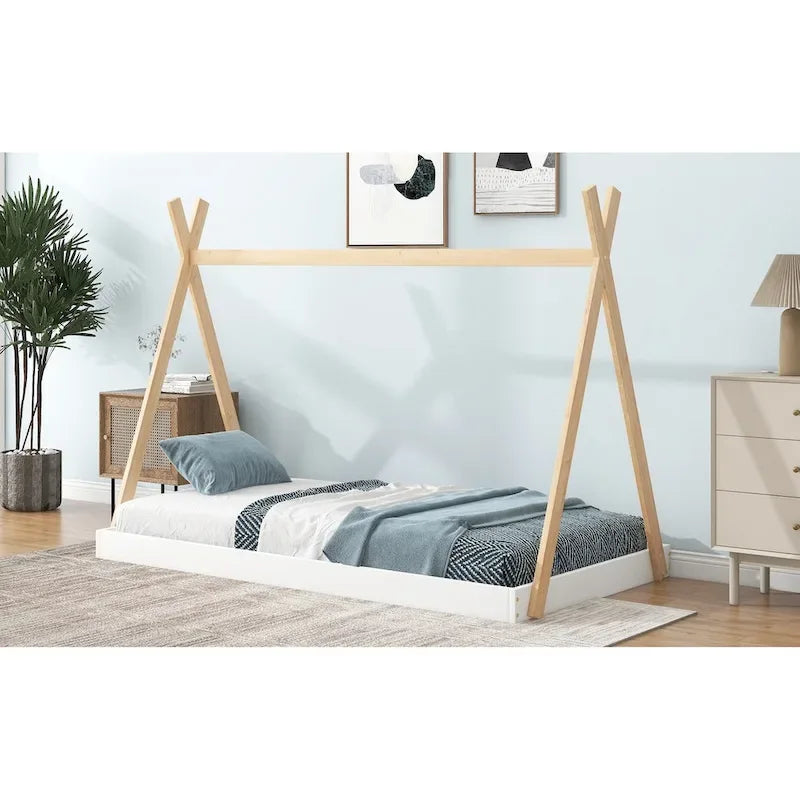 Letto a pavimento da tenda con struttura triangolare