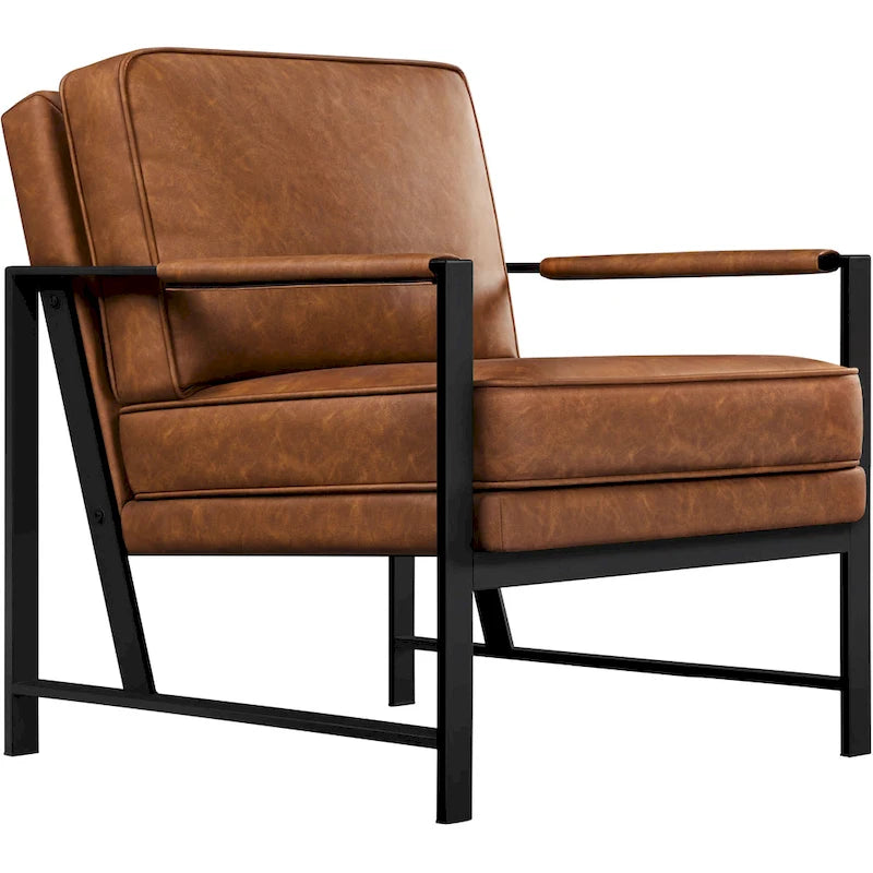 Poltrona di design retrò in similpelle