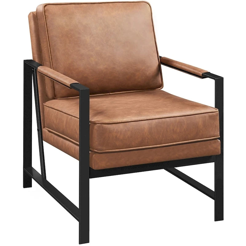 Poltrona di design retrò in similpelle