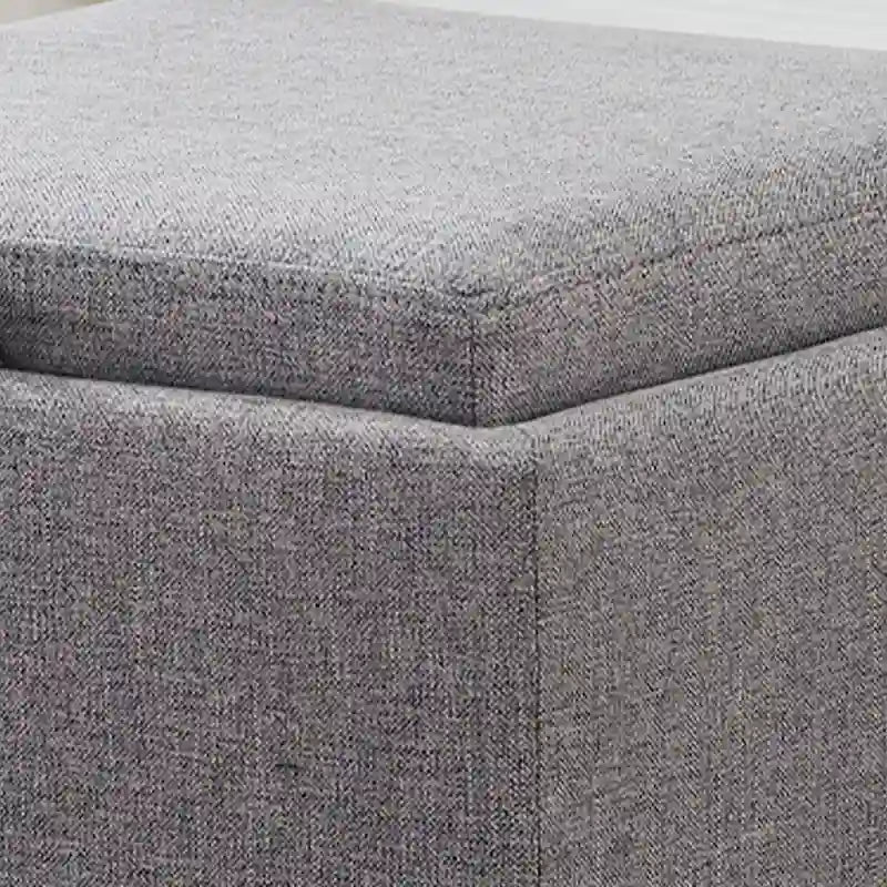 Pouf Contenitore Quadrato con Poggiapiedi e Vassoio