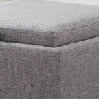Pouf Contenitore Quadrato con Poggiapiedi e Vassoio
