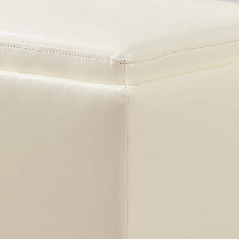 Pouf Contenitore Quadrato con Poggiapiedi e Vassoio