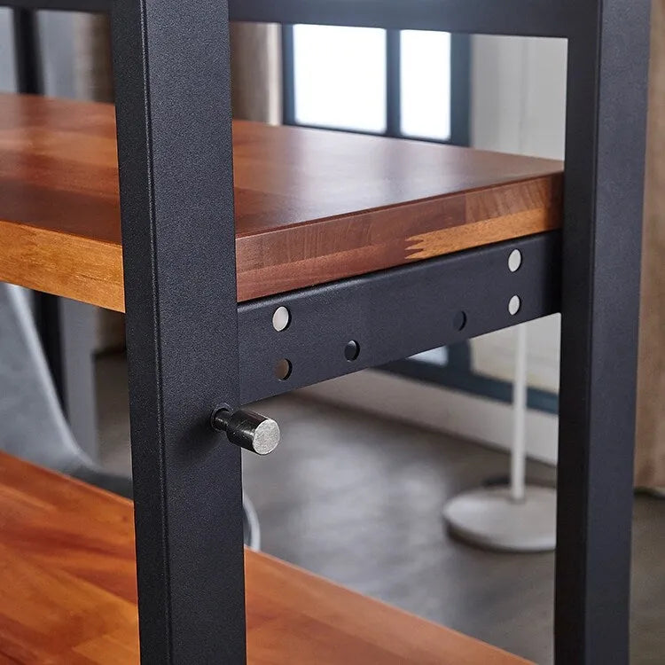 Tavolo da pranzo convertibile multifunzione in legno di medie dimensioni, tavolo da pranzo e scaffale di transizione per casa e cucina, interruttore libero