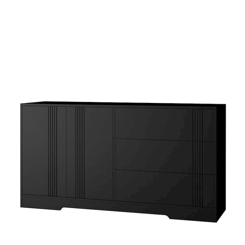 Credenza con Ante e Cassetti, Mobile Buffet da Cucina con Cassetti e Ante, Grande Mobile da Bar con Ripiani Regolabili
