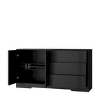Credenza con Ante e Cassetti, Mobile Buffet da Cucina con Cassetti e Ante, Grande Mobile da Bar con Ripiani Regolabili