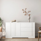 Credenza con Ante e Cassetti, Mobile Buffet da Cucina con Cassetti e Ante, Grande Mobile da Bar con Ripiani Regolabili