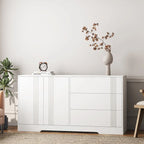 Credenza con Ante e Cassetti, Mobile Buffet da Cucina con Cassetti e Ante, Grande Mobile da Bar con Ripiani Regolabili
