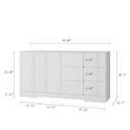 Credenza con Ante e Cassetti, Mobile Buffet da Cucina con Cassetti e Ante, Grande Mobile da Bar con Ripiani Regolabili