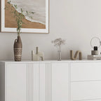 Credenza con Ante e Cassetti, Mobile Buffet da Cucina con Cassetti e Ante, Grande Mobile da Bar con Ripiani Regolabili