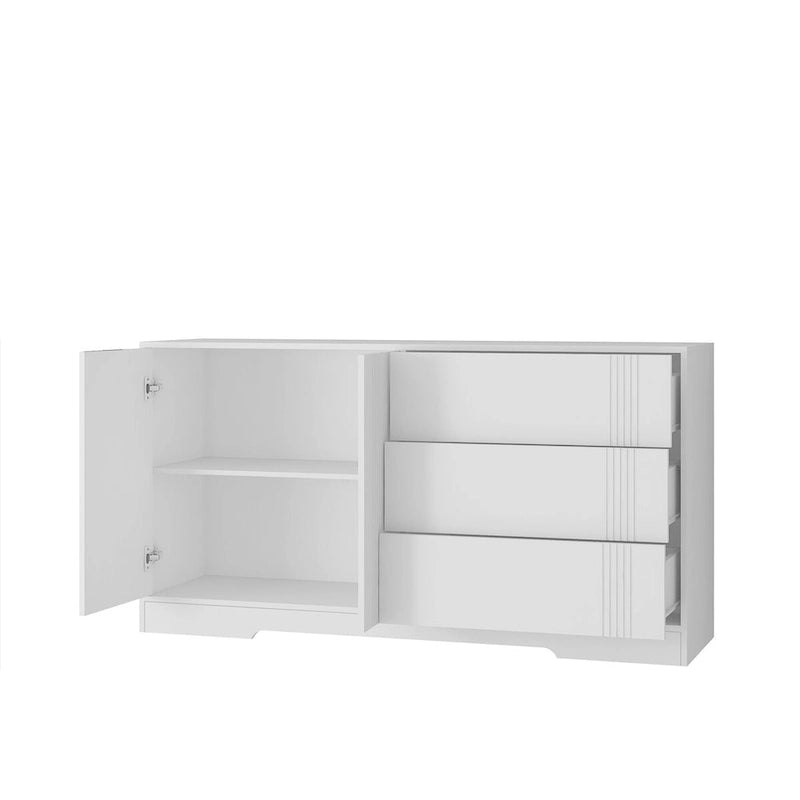 Credenza con Ante e Cassetti, Mobile Buffet da Cucina con Cassetti e Ante, Grande Mobile da Bar con Ripiani Regolabili