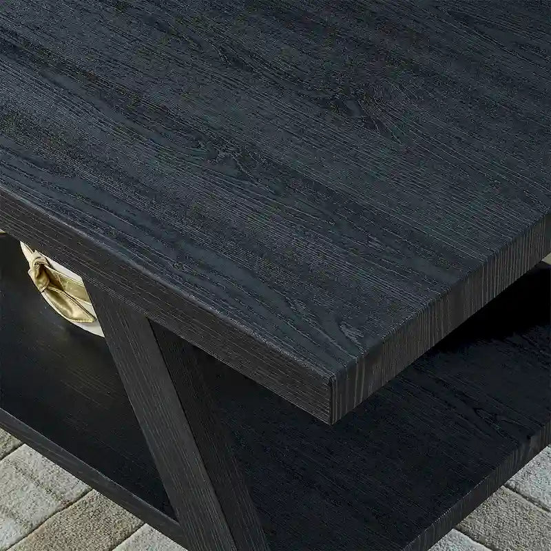 Tavolino da caffè contemporaneo in legno con ripiano