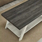 Tavolino da caffè contemporaneo in legno con ripiano