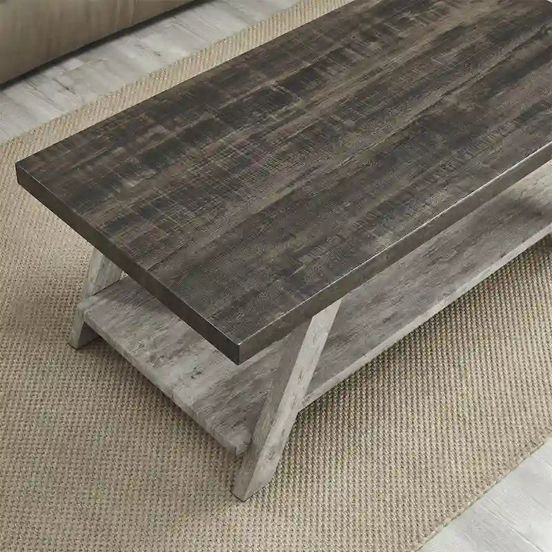 Tavolino da caffè contemporaneo in legno con ripiano