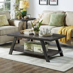 Tavolino da caffè contemporaneo in legno con ripiano