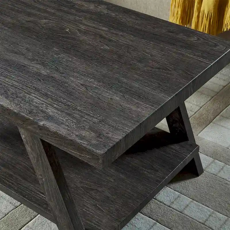 Tavolino da caffè contemporaneo in legno con ripiano