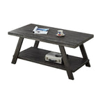 Tavolino da caffè contemporaneo in legno con ripiano