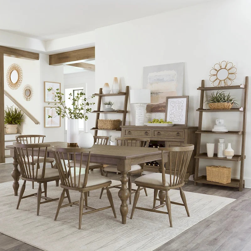 Tavolo rettangolare Americana Farmhouse Dusty Taupe 7 pezzi