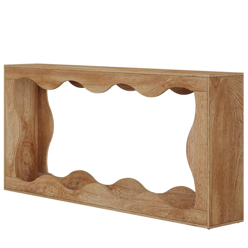 Tavolino/consolle da divano a 2 ripiani in legno per ingresso/soggiorno