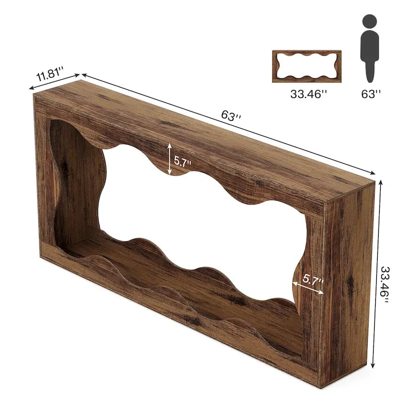 Tavolino/consolle da divano a 2 ripiani in legno per ingresso/soggiorno