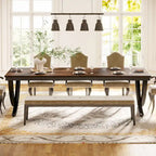 Tavolo da Pranzo Rettangolare per 6-8 Persone, Tavoli da Cucina Grandi in Legno da 198 cm Stile Rustico