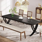 Tavolo da Pranzo Rettangolare per 6-8 Persone, Tavoli da Cucina Grandi in Legno da 198 cm Stile Rustico